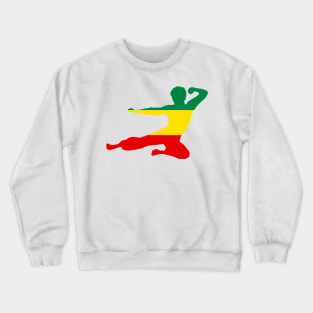 Rasta Kung Fu - Kung fu fly kick logo in Rastafari colors Crewneck Sweatshirt